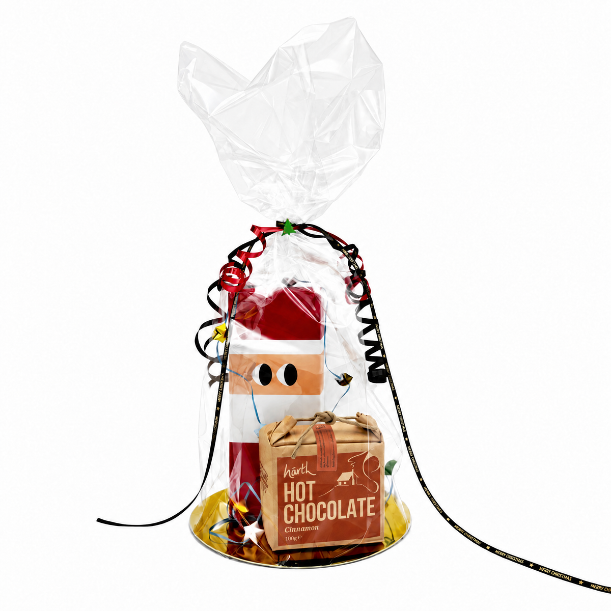 Kerstpakket M voor Vrienden of Relaties | yiayia & friends Olijfolie, Warme Chocolademelk Hârth Cinnamon & Mini Kerstslinger