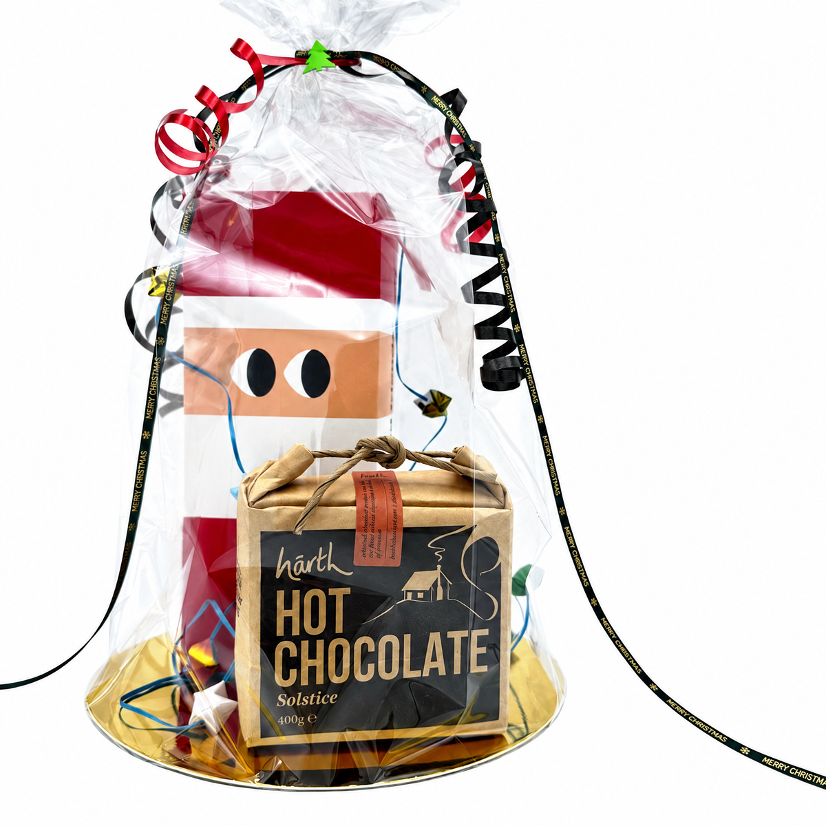 Kerstpakket M voor Vrienden of Relaties | yiayia & friends Olijfolie, Warme Chocolademelk Hârth Solstice & Mini Kerstslinger