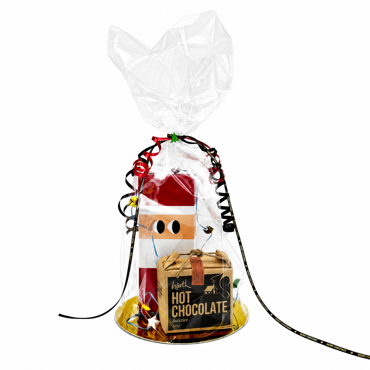 Kerstpakket M voor Vrienden of Relaties | yiayia & friends Olijfolie, Warme Chocolademelk Hârth Solstice & Mini Kerstslinger
