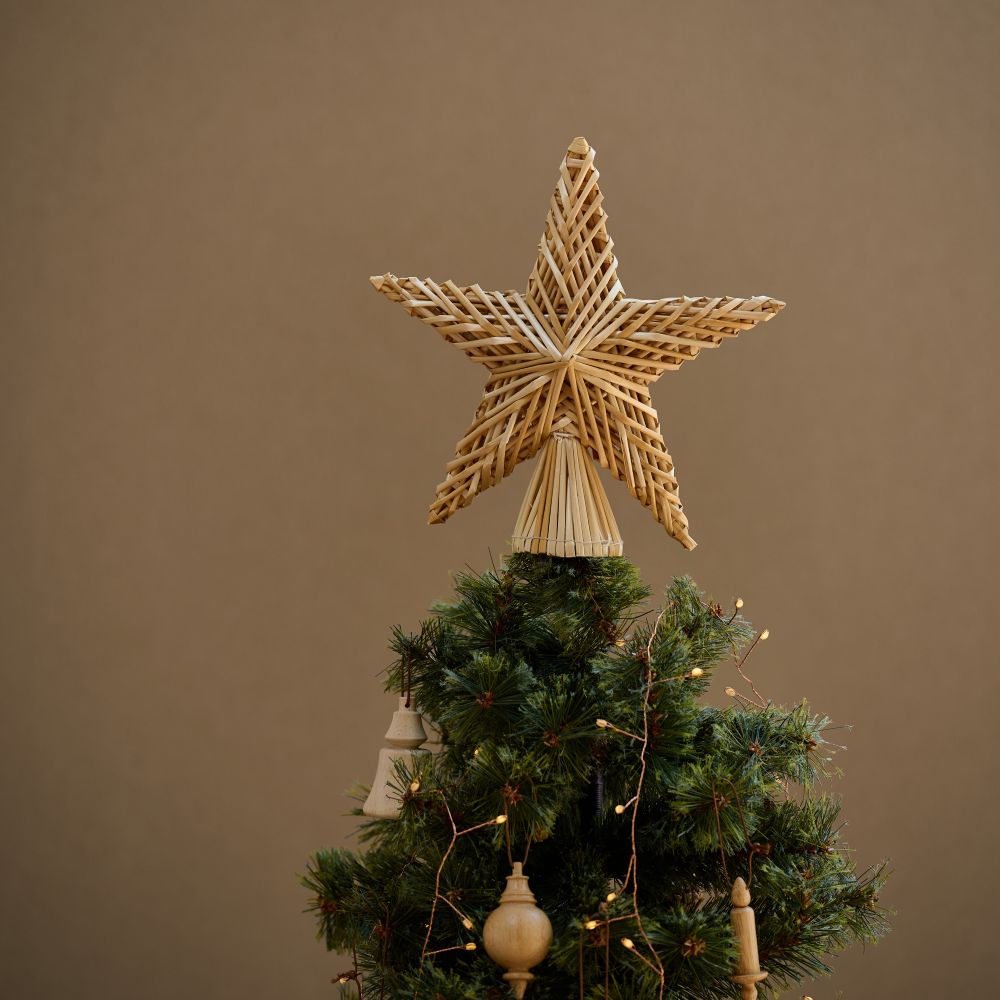 Handgemaakte Kerstster van Stro | Kerstdecoratie & Cadeau | 25cm